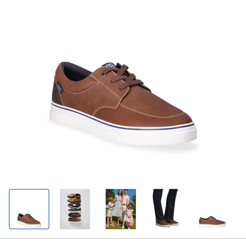 Men's Brown and White Sneakers